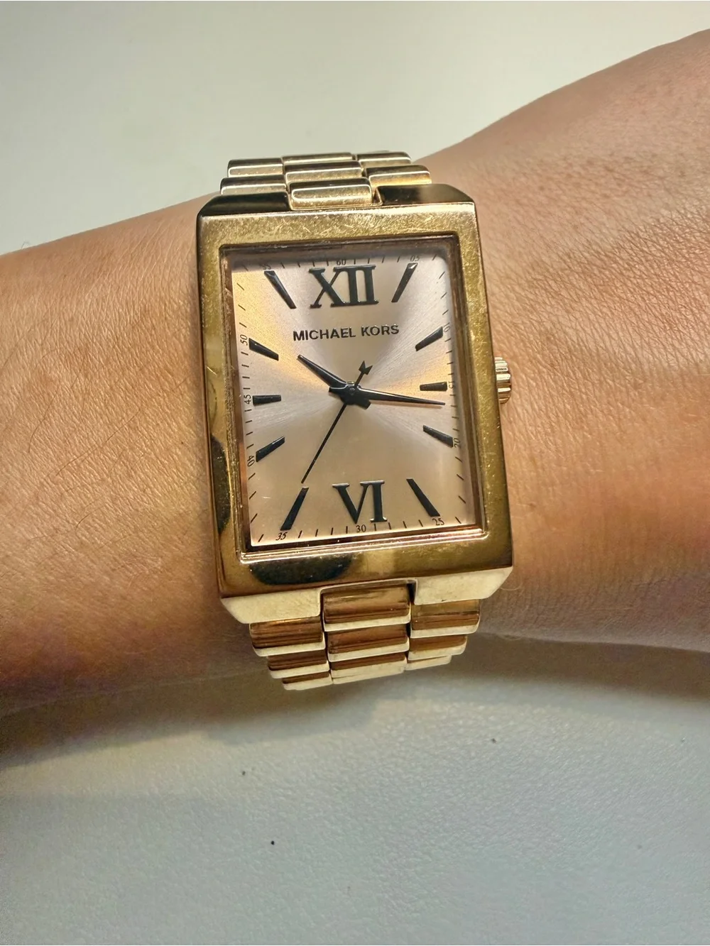 Michael Kors Gold Rectangular Bracelet Watch